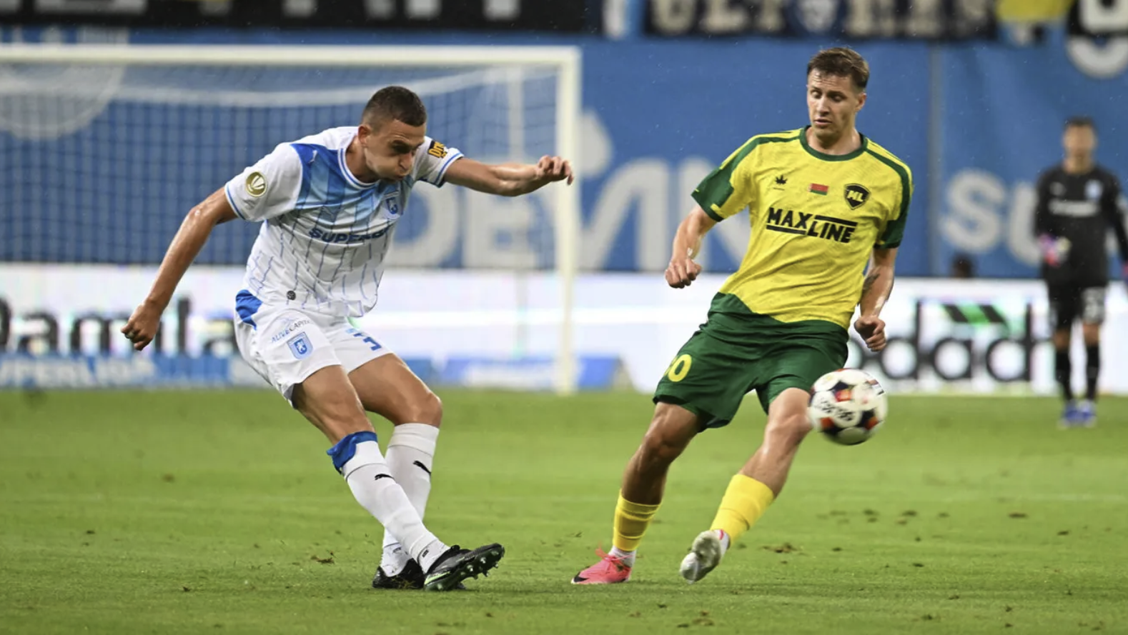 Universitatea Craiova – ML Vitebsk 1-0: golul lui Bancu din prelungiri duce oltenii în turul doi preliminar al Ligii Campionilor